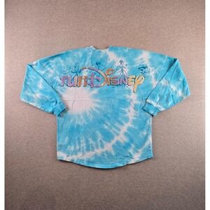 Disney Tie-Dye Blue Crewneck Sweatshirt with Pastel Logo